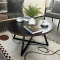 Table basse ronde de style vintage patiné