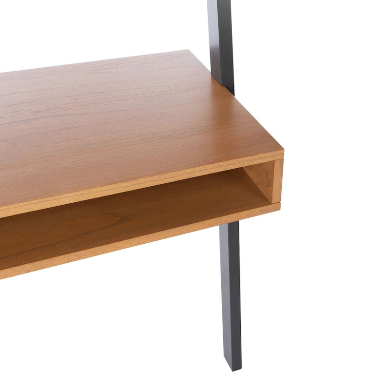 Klassischer Schreibtisch zum Anlehnen mit 2 Ablagen im Retro-Stil