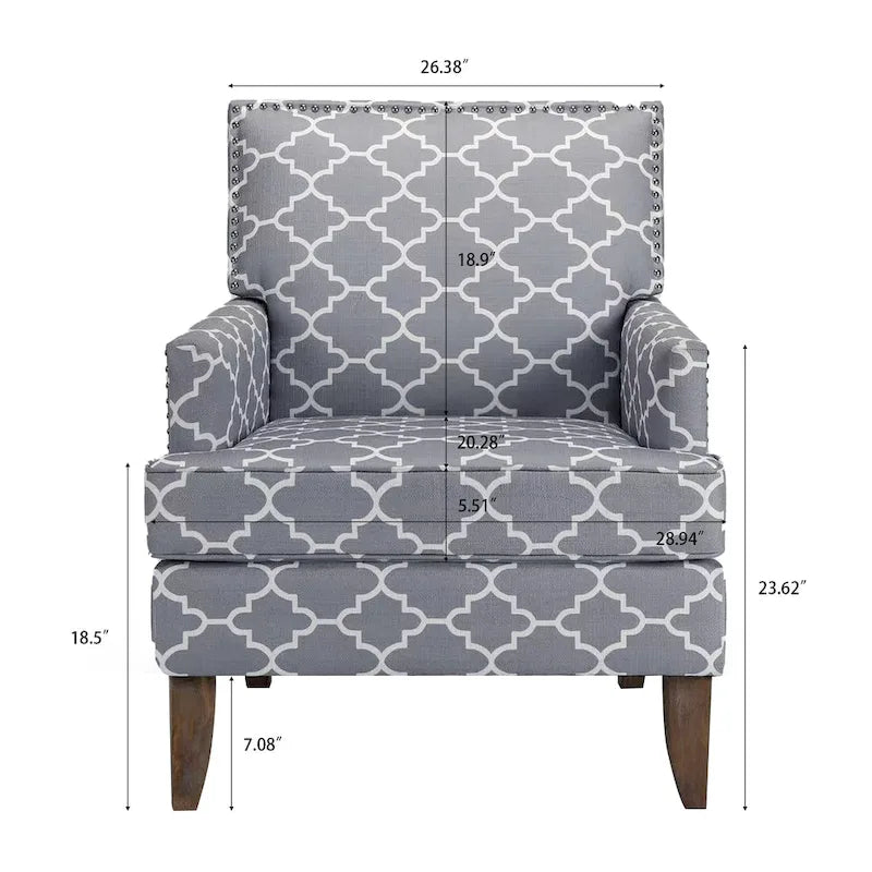 Fauteuil d’appoint moderne pour le salon avec pieds en bouleau et revêtement en tissu confortable