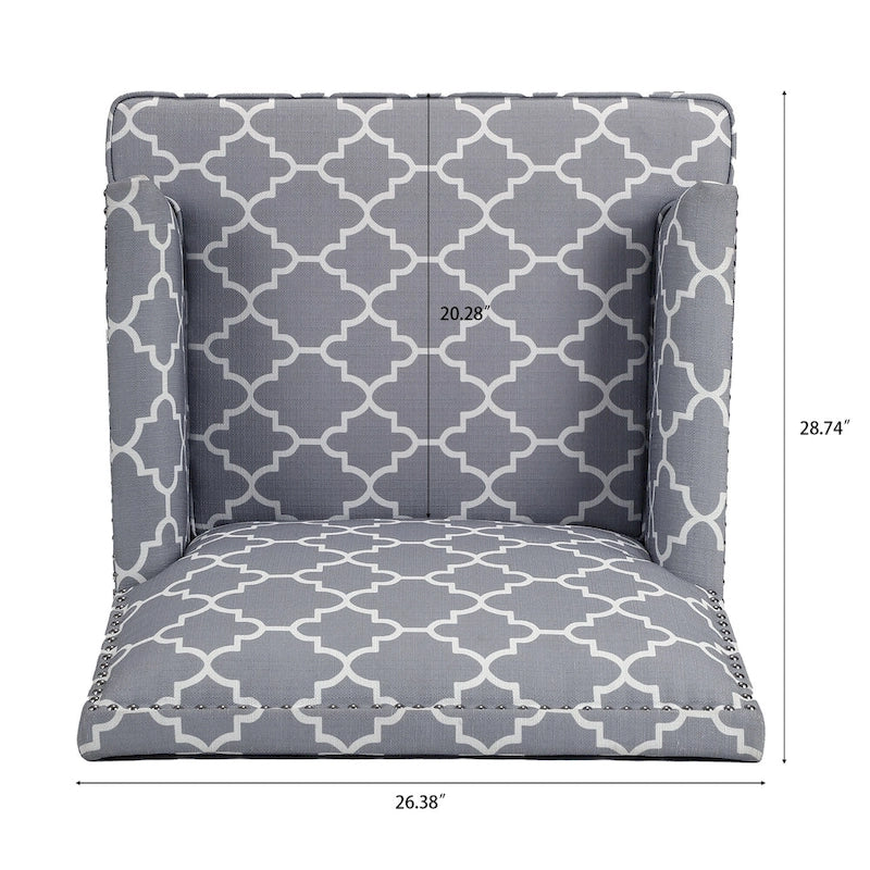 Fauteuil d’appoint moderne pour le salon avec pieds en bouleau et revêtement en tissu confortable