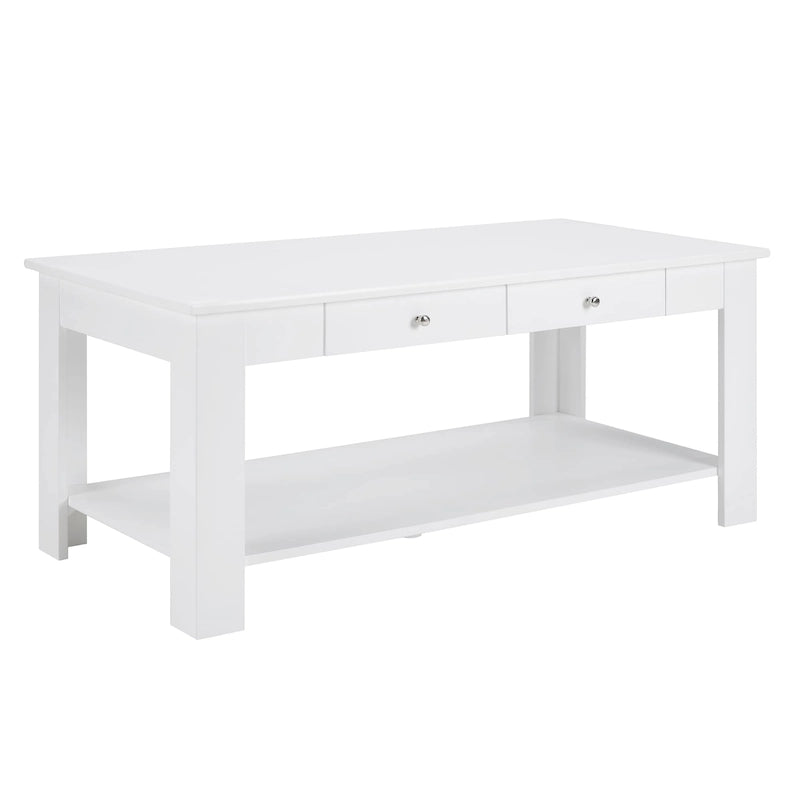 Table basse avec 2 tiroirs et une étagère