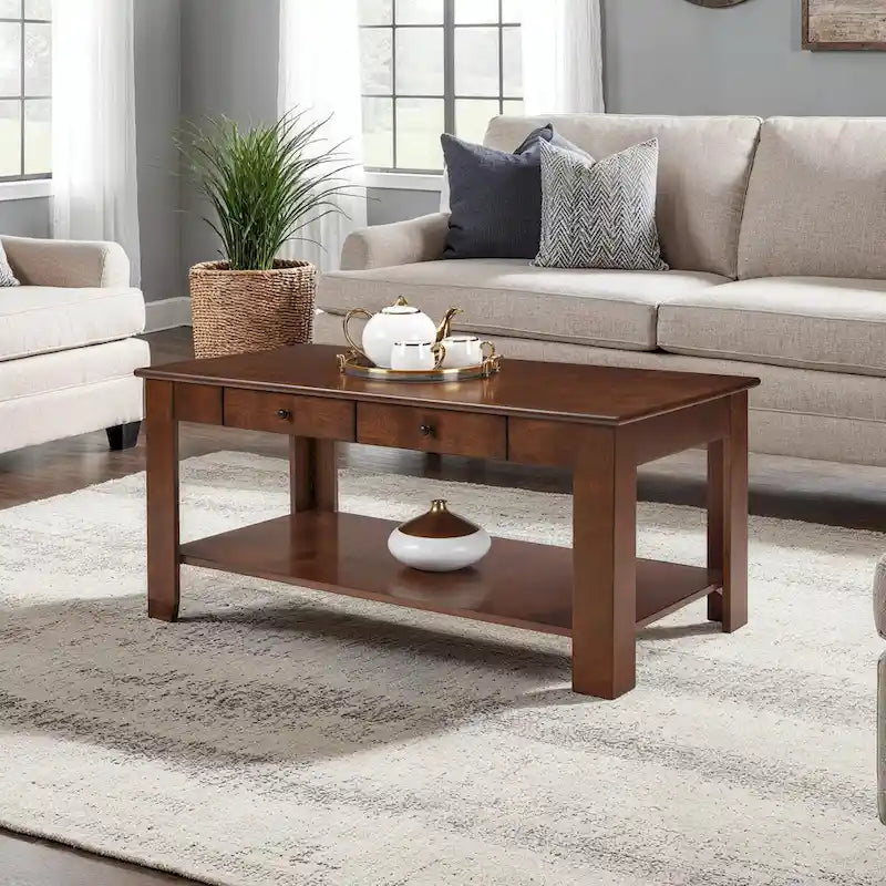 Convenience Concepts Designs2Go 2 Drawer Baja Coffee Table with Shelf