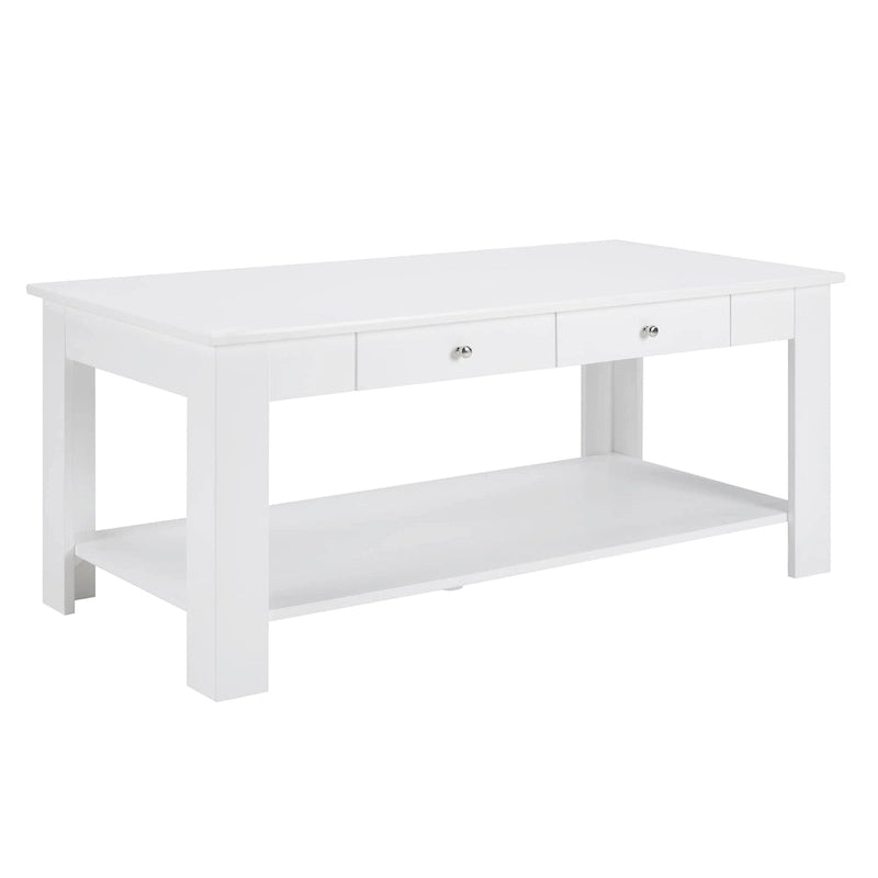 Table basse avec 2 tiroirs et une étagère