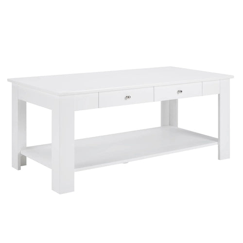 Mesa de centro con 2 cajones y estante