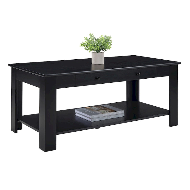 Table basse avec 2 tiroirs et une étagère