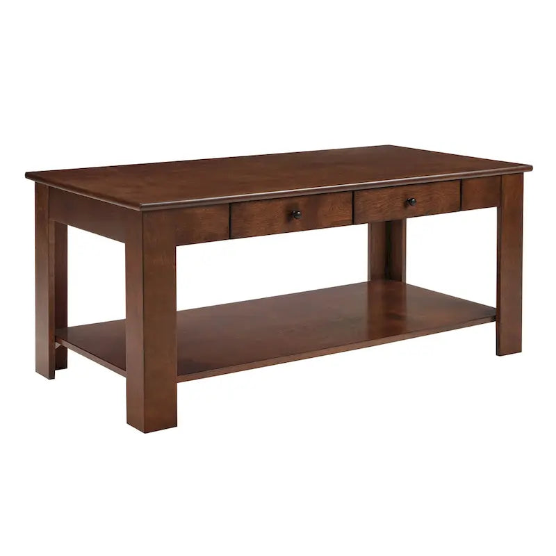 Table basse avec 2 tiroirs et une étagère