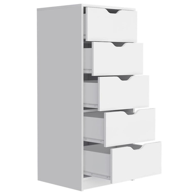 Moderne Kommode mit 5 Schubladen, hoher Schlafzimmer-Schrank mit 18 Inch Stauraum