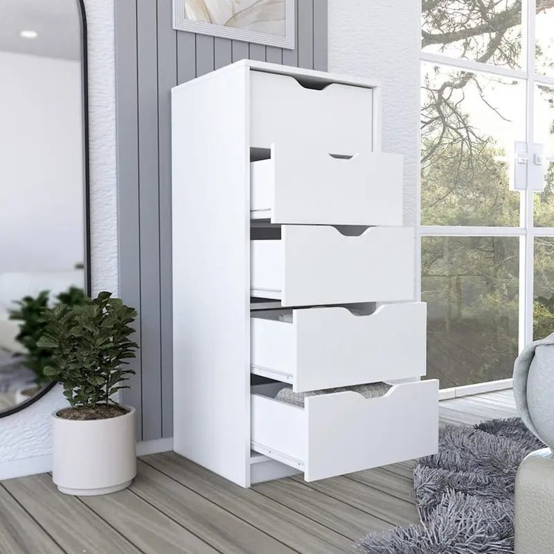 Moderne Kommode mit 5 Schubladen, hoher Schlafzimmer-Schrank mit 18 Inch Stauraum
