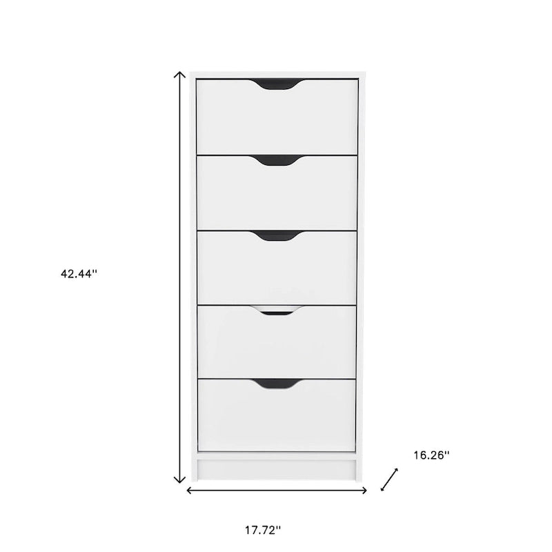 Moderne Kommode mit 5 Schubladen, hoher Schlafzimmer-Schrank mit 18 Inch Stauraum