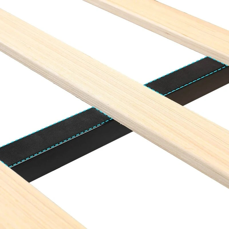Lit plateforme moderne en velours avec tête de lit rembourrée pour chambre