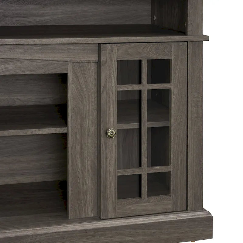 Mueble clásico para TV de 58 con almacenamiento abierto y cerrado, para televisores de hasta 65