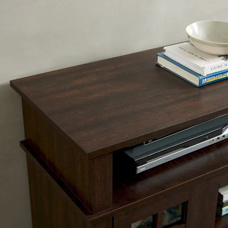 Mueble clásico para TV de 58 con almacenamiento abierto y cerrado, para televisores de hasta 65