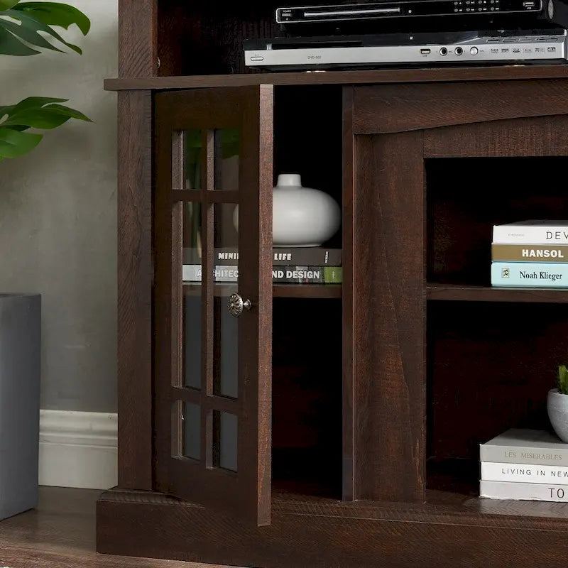 Mueble clásico para TV de 58 con almacenamiento abierto y cerrado, para televisores de hasta 65