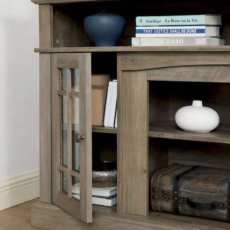 Mueble clásico para TV de 58 con almacenamiento abierto y cerrado, para televisores de hasta 65