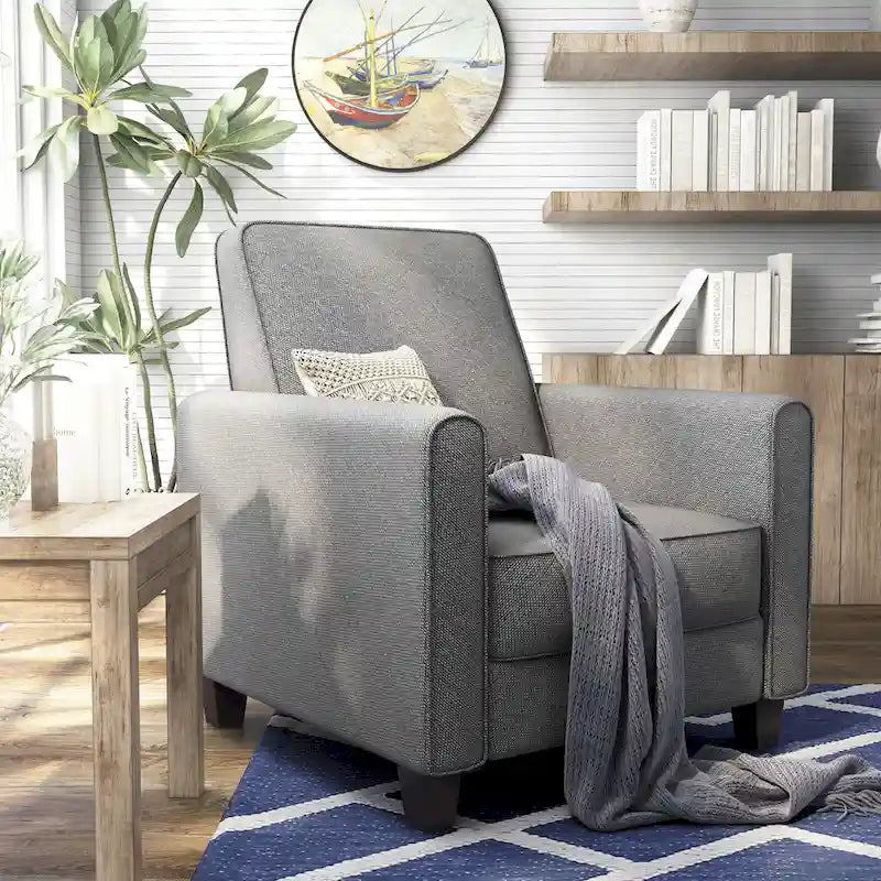 Haynes Traditional Fabric Welted Padded Recliner Chair by Furniture of America