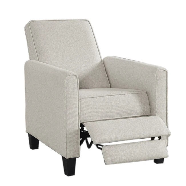 Fauteuil inclinable classique à rembourrage passepoilé en tissu