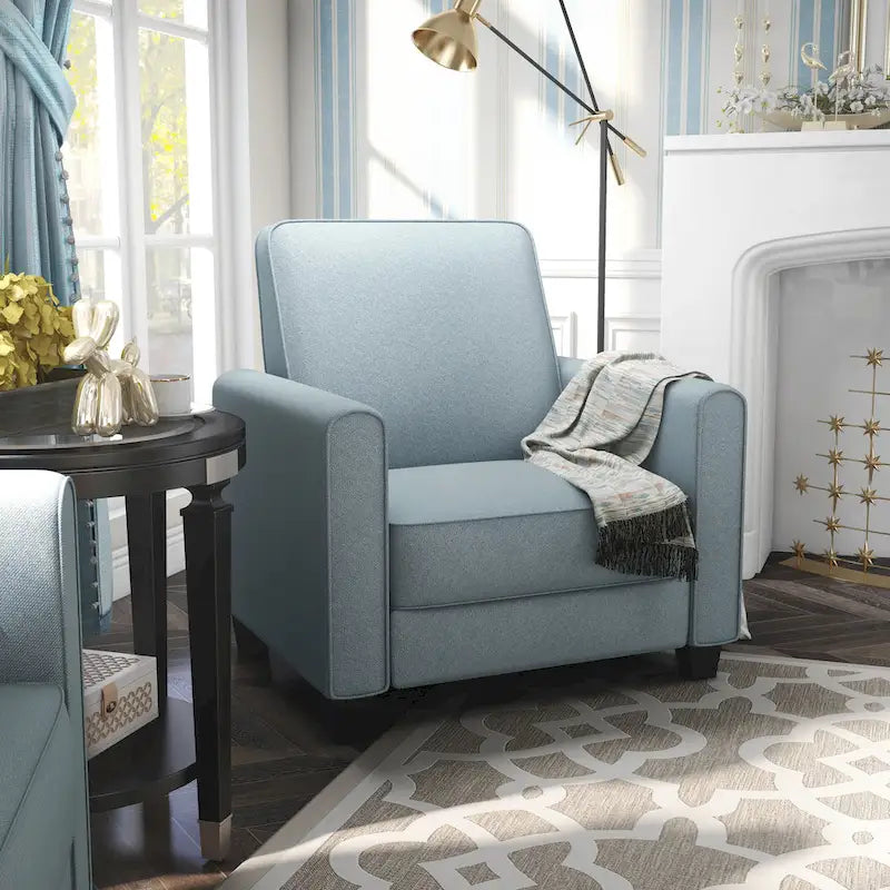 Fauteuil inclinable classique à rembourrage passepoilé en tissu