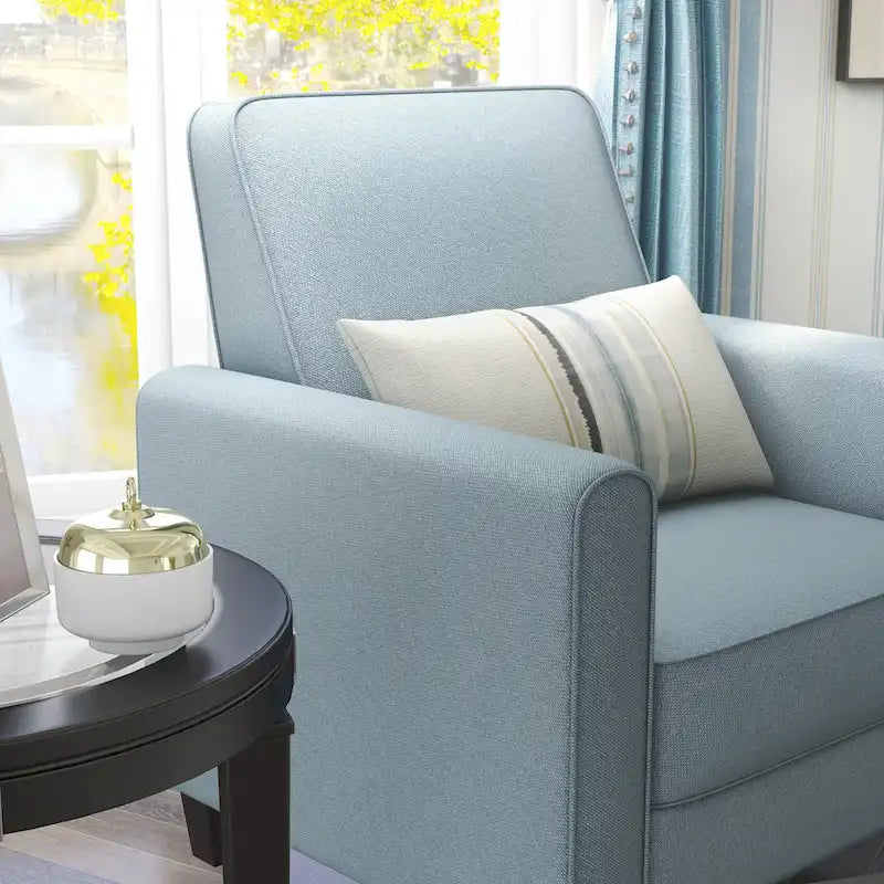 Fauteuil inclinable classique à rembourrage passepoilé en tissu