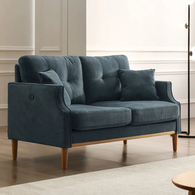 2-Sitzer-Loveseat aus Stoff mit USB-Ladefunktion