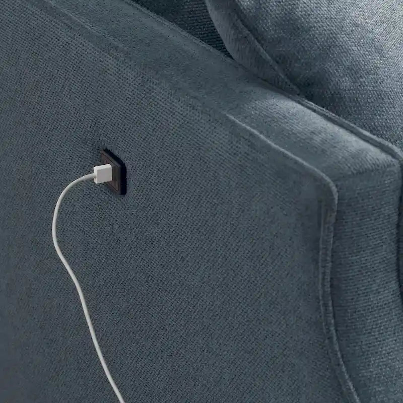 2-Sitzer-Loveseat aus Stoff mit USB-Ladefunktion