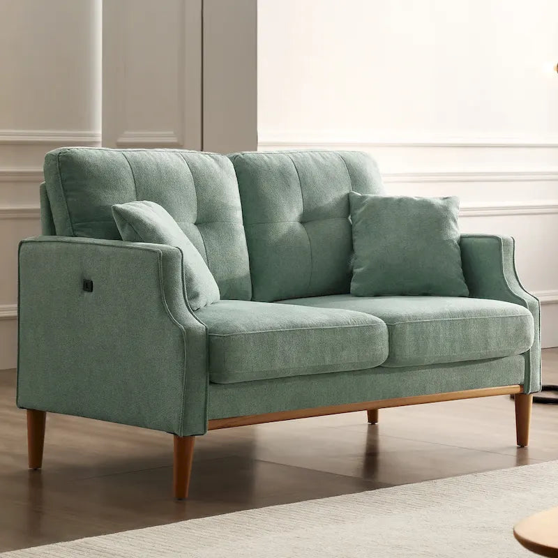2-Sitzer-Loveseat aus Stoff mit USB-Ladefunktion