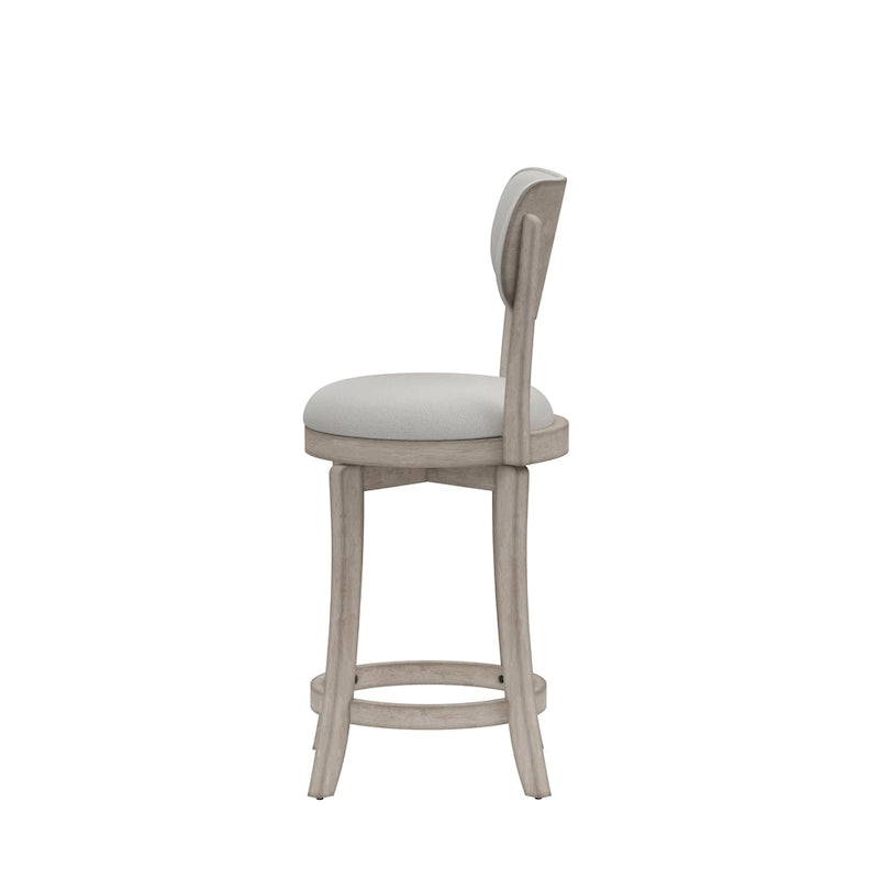 Hillsdale Sloan Wood Upholstered Swivel Counter Stool - 38.25H x 20W x 17.5D; Seat Height: 25.5H