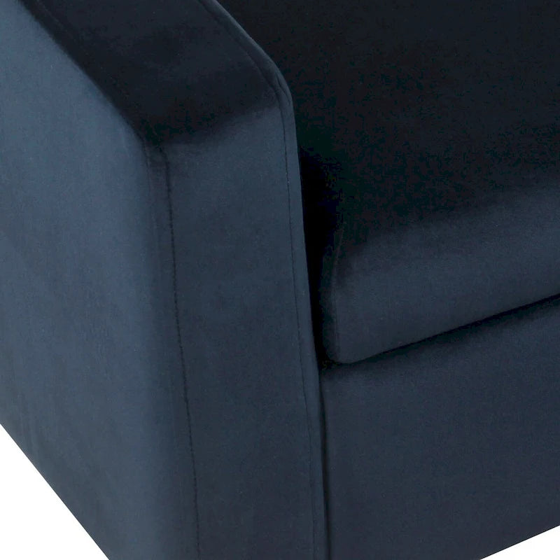 Sitzbank mit Stauraum und Samtbezug - Dunkelmarineblau