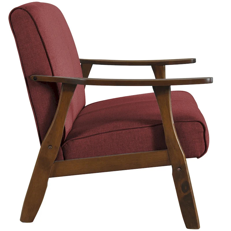 Loveseat aus Wengéholz und Leinen im Mid-Century-Modern-Stil