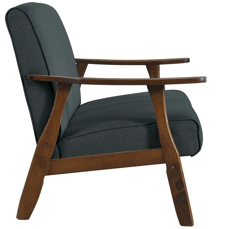 Loveseat aus Wengéholz und Leinen im Mid-Century-Modern-Stil