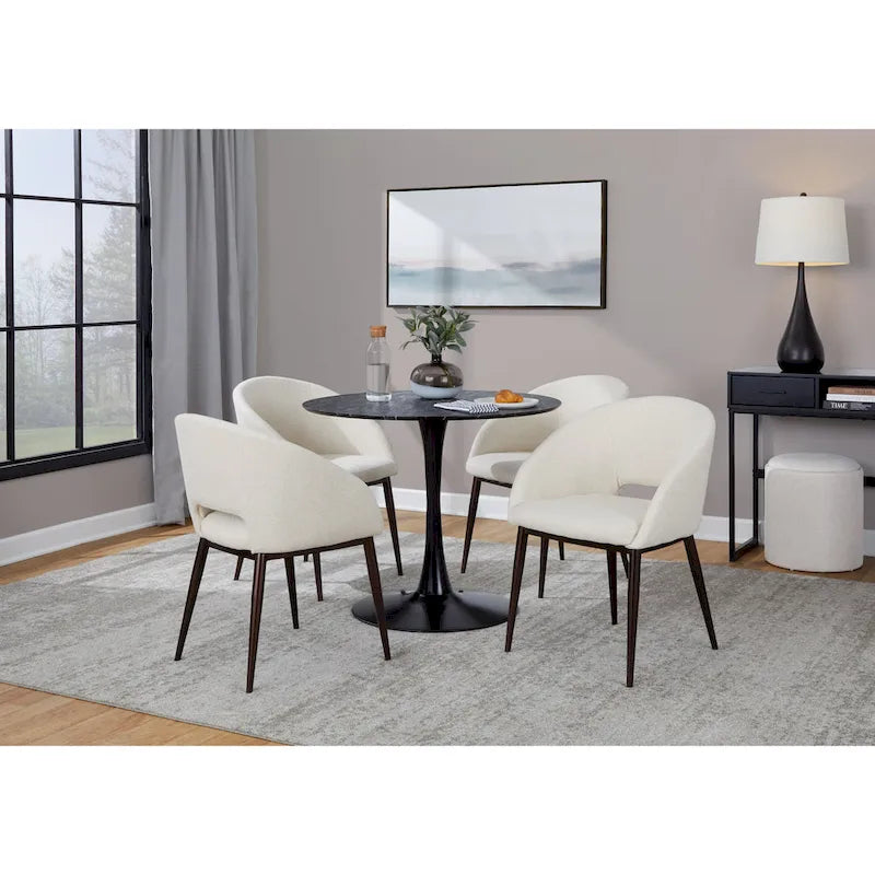 Carson Carrington Vika Upholstered Dining Chair with Copper Metal Legs