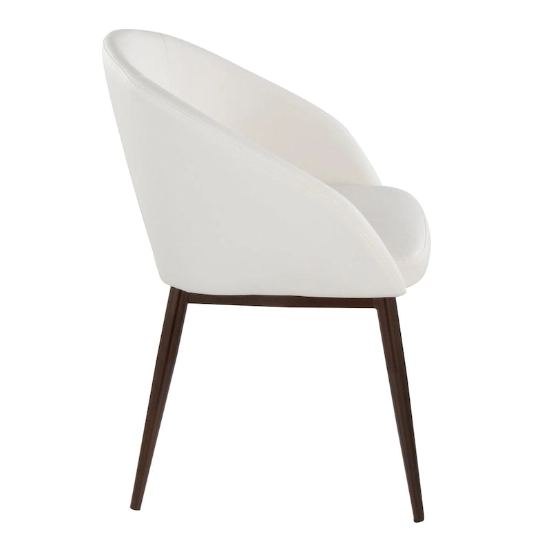 Silla de comedor tapizada con patas de metal cobrizo
