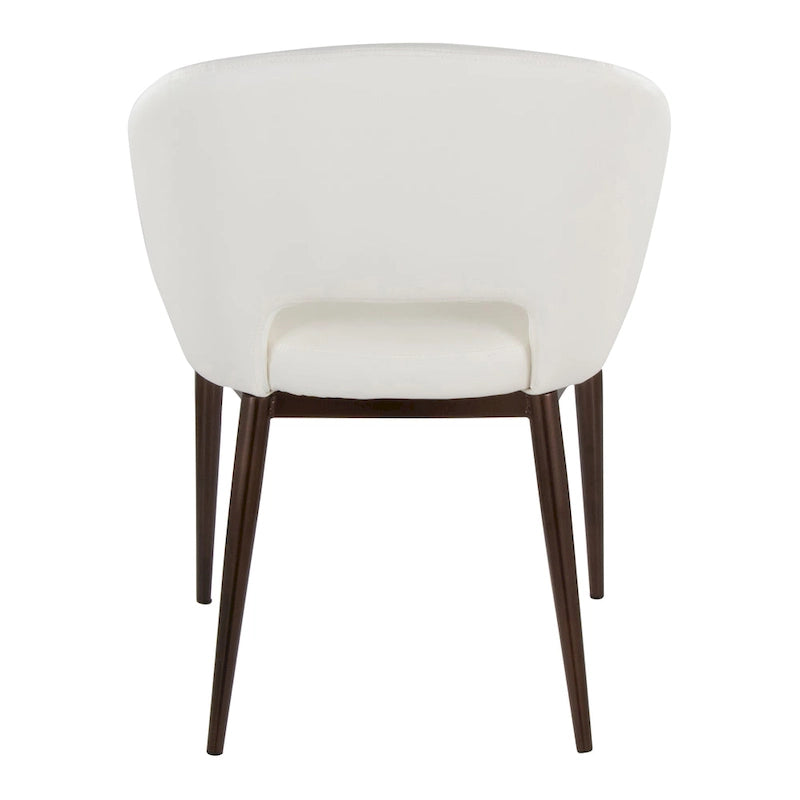 Silla de comedor tapizada con patas de metal cobrizo