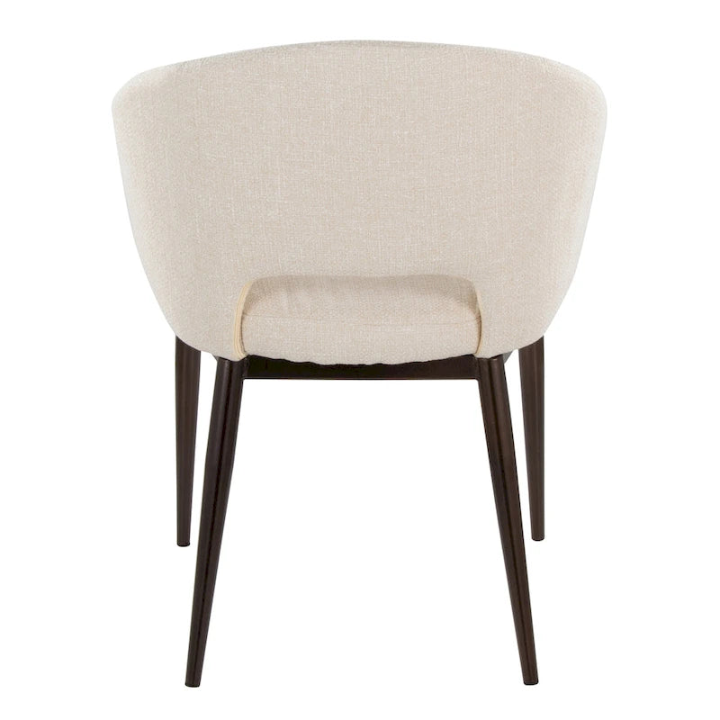 Silla de comedor tapizada con patas de metal cobrizo