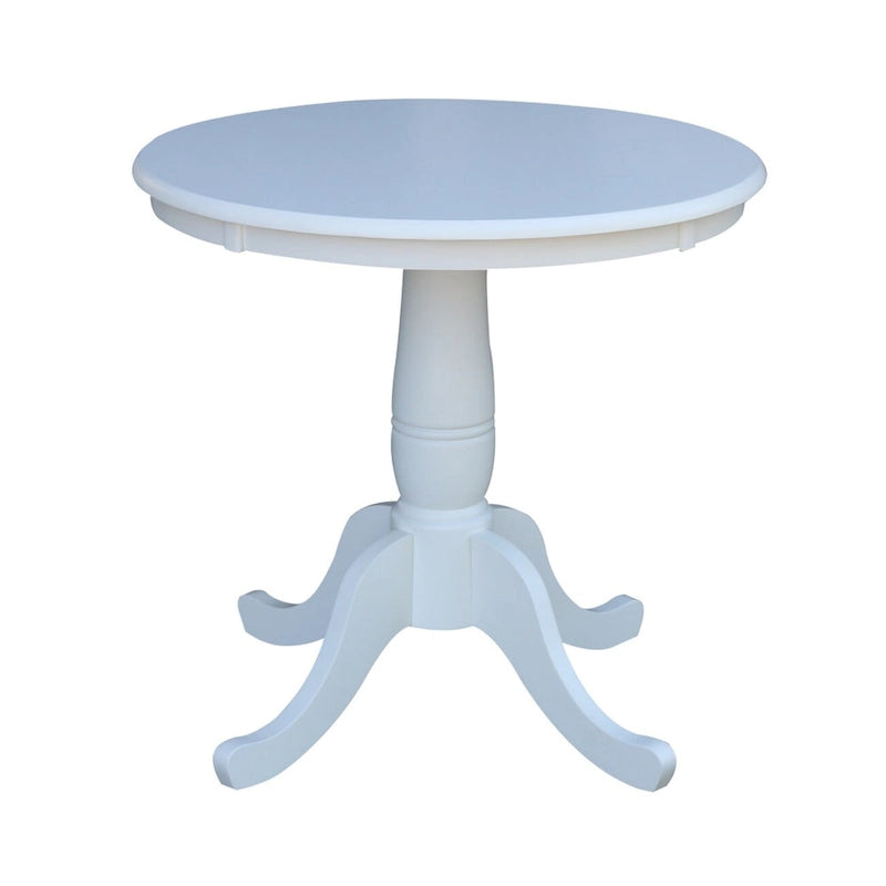 Mesa pedestal redonda de estilo desgastado de 30 pulgadas