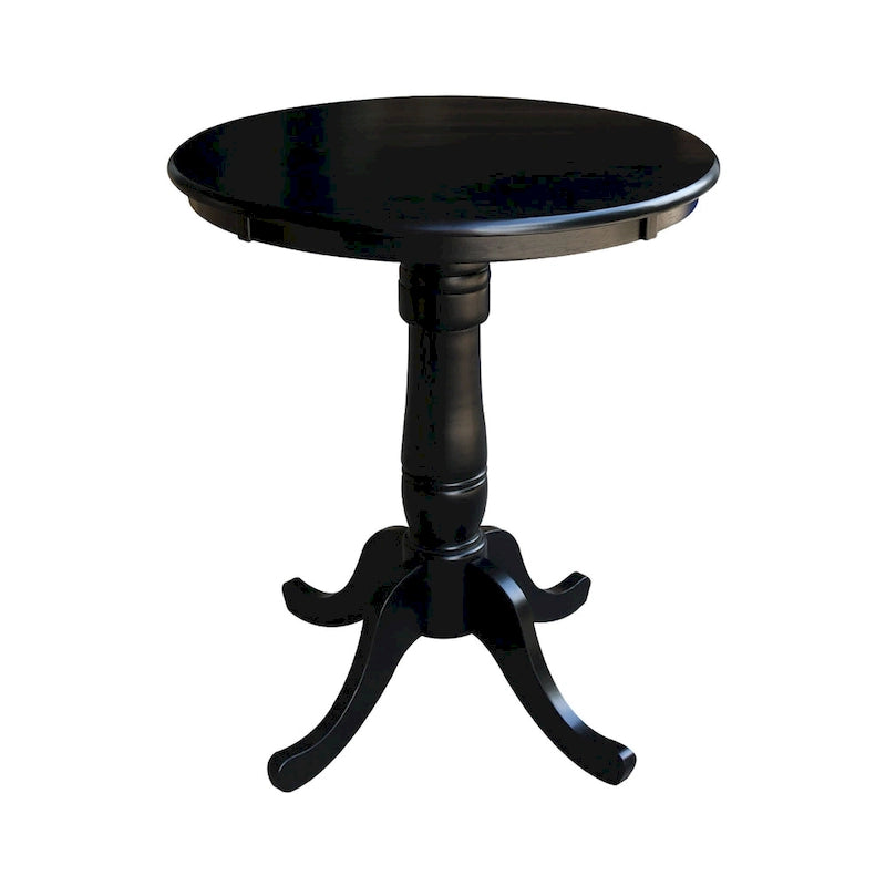 Mesa pedestal redonda de estilo desgastado de 30 pulgadas