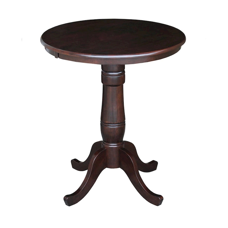 Mesa pedestal redonda de estilo desgastado de 30 pulgadas