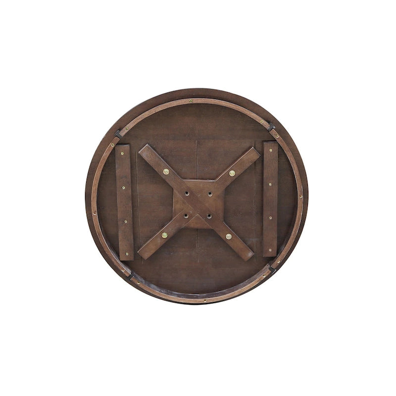 Mesa pedestal redonda de estilo desgastado de 30 pulgadas