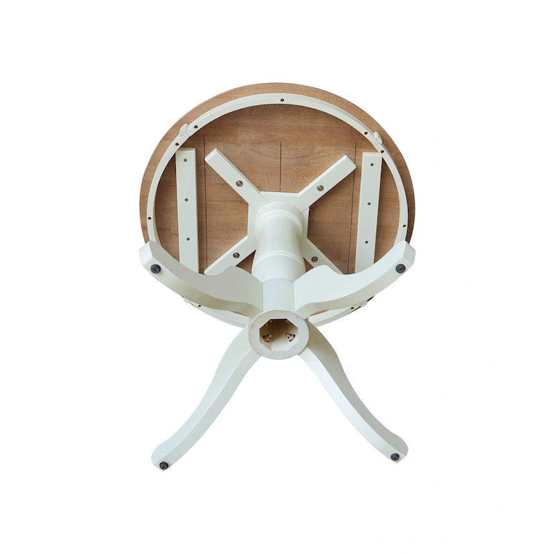 Mesa pedestal redonda de estilo desgastado de 30 pulgadas