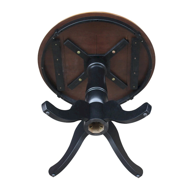 Mesa pedestal redonda de estilo desgastado de 30 pulgadas
