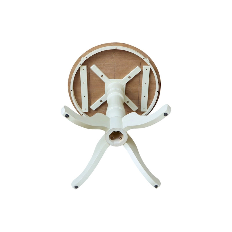 Mesa pedestal redonda de estilo desgastado de 30 pulgadas