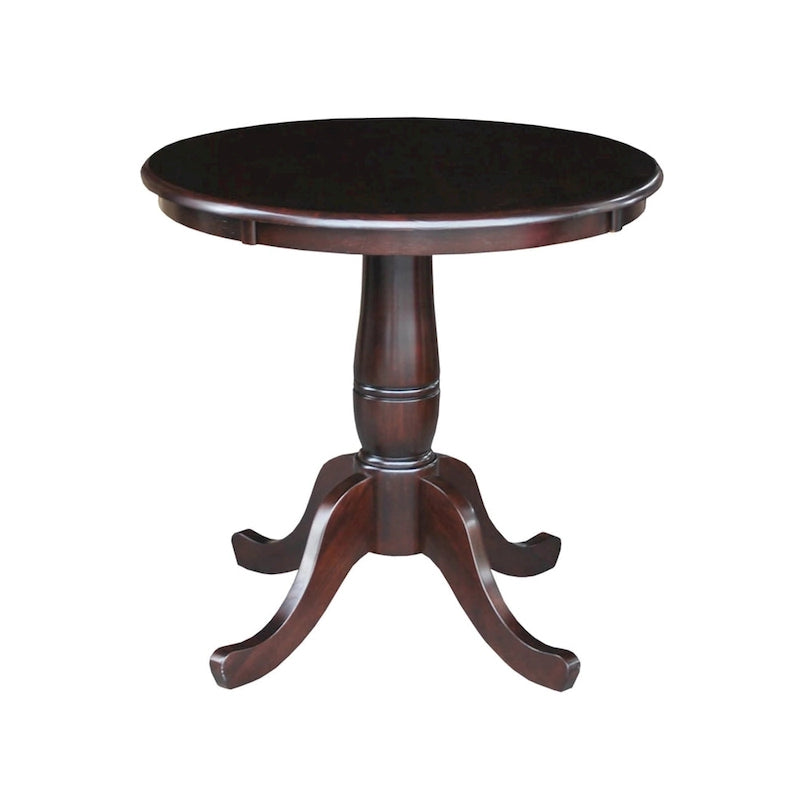 Mesa pedestal redonda de estilo desgastado de 30 pulgadas