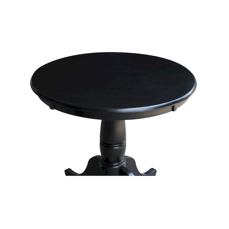 Mesa pedestal redonda de estilo desgastado de 30 pulgadas