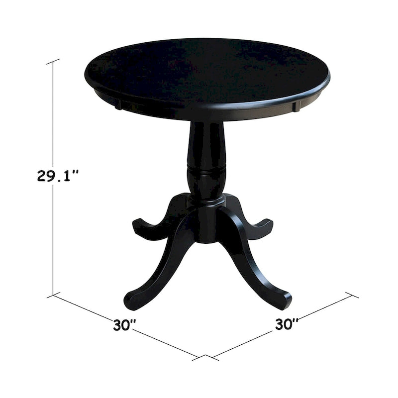 Mesa pedestal redonda de estilo desgastado de 30 pulgadas