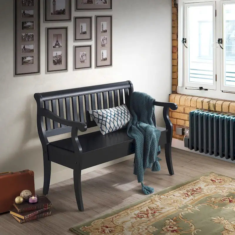 Banc de rangement de véranda au style rétro classique