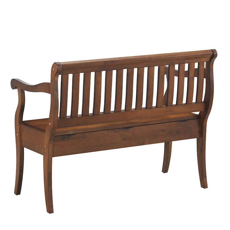 Banc de rangement de véranda au style rétro classique