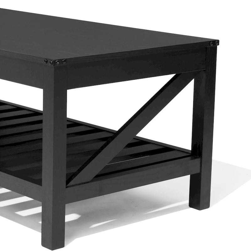 Mesa de centro para sala de estar con estante de almacenamiento, mesa central para sofá - 40.16 W x 22.05 D x 18.11 H