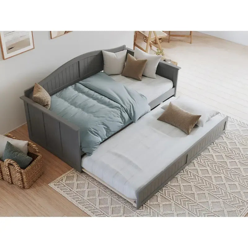 Tagesbett aus Holz mit Ausziehbett in Einzelbettgröße