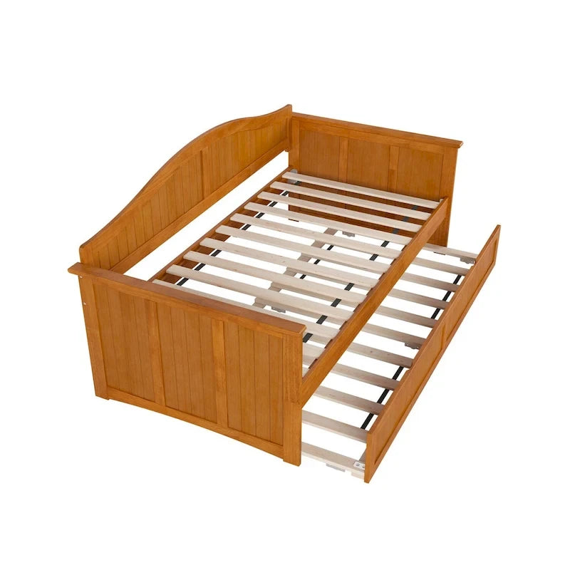 Tagesbett aus Holz mit Ausziehbett in Einzelbettgröße