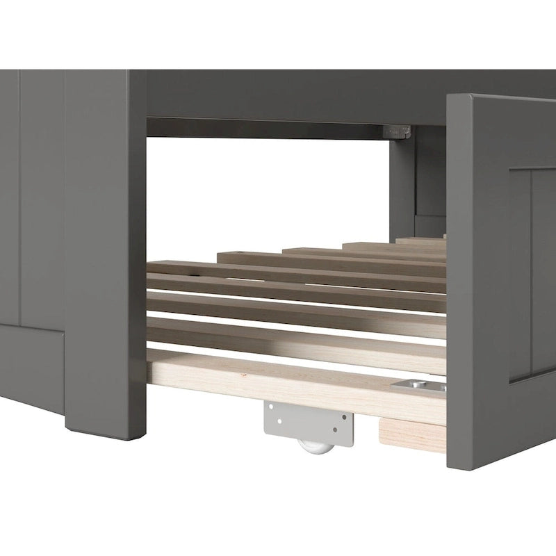 Tagesbett aus Holz mit Ausziehbett in Einzelbettgröße