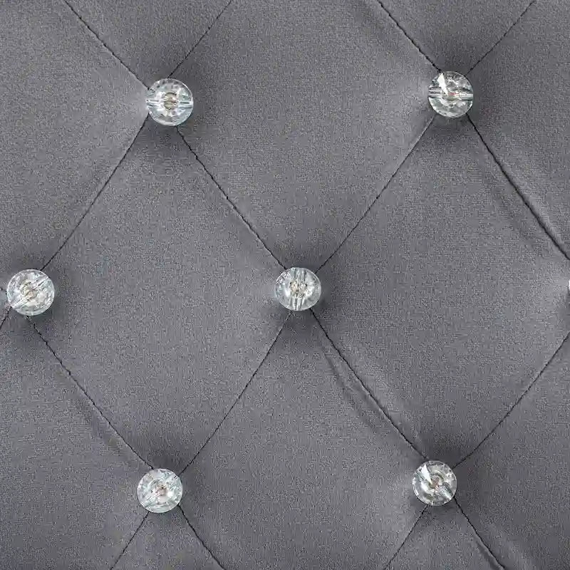 Silla de oficina con respaldo medio para tocador, respaldo capitoné, giratoria, con ruedas, reposabrazos ajustables en altura